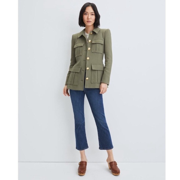 Veronica Beard Jackets & Blazers - Veronica Beard Lambert Button Front Dickey Blazer Jacket Coat Army Green Size 4